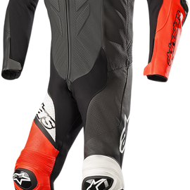 GP Plus Venom 1-Piece Leather Suit - Black/Red Fluorescent/White - US 40 / EU 50