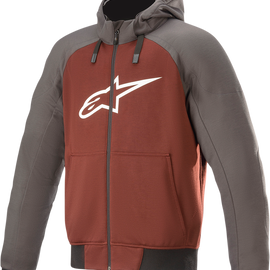 Chrome Hoodie - Gray/Burnt Orange - Large