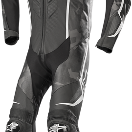 GP Plus v2 Camo 1-Piece Leather Suit - Black/Charcoal/White - US 40 / EU 50