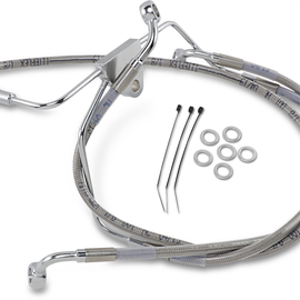 6" Brake Line - Front - Stainless Steel - FLH 96-07