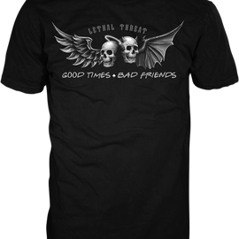 Good Times Bad Friends T-Shirt - Black - Medium