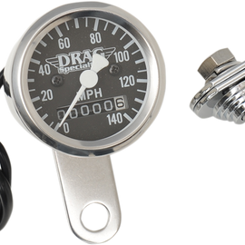Speedometer - Black - 2:1 Ratio - 1-7/8"