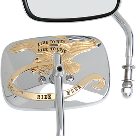 Live to Ride Mirrors - Gold - Pair
