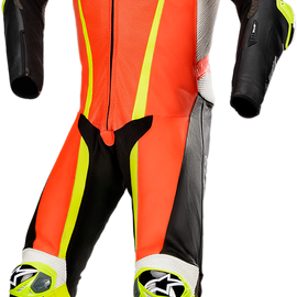 GP Tech v3 1-Piece Suit - Red Fluorescent/Black/Yellow Fluorescent - US 46 / EU 56