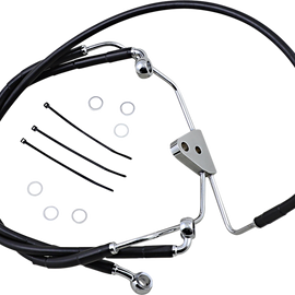 6" Brake Line - Front - Black Vinyl - 08-13 FLT - Black