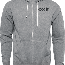 Checkers Fleece Zip - Gray - Small