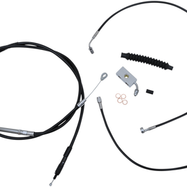 Complete Black Vinyl Braided Handlebar Cable/Brake Line Kit for 12" - 14" Ape Hanger Handlebars ABS8379462469