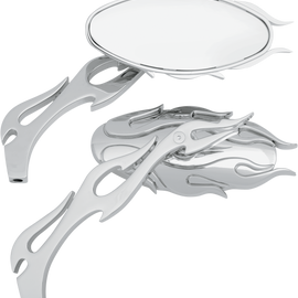 Flame Oval Mirror - Chrome