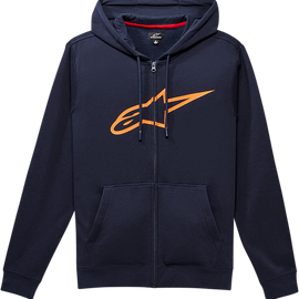 Ageless II Zip Hoodie - Navy/Orange - Large