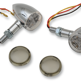 LED Marker Lights - Chrome/Amber - Smoke Lens