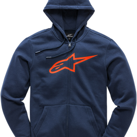 Ageless 2 Zip Hoodie - Navy/Red -  Large